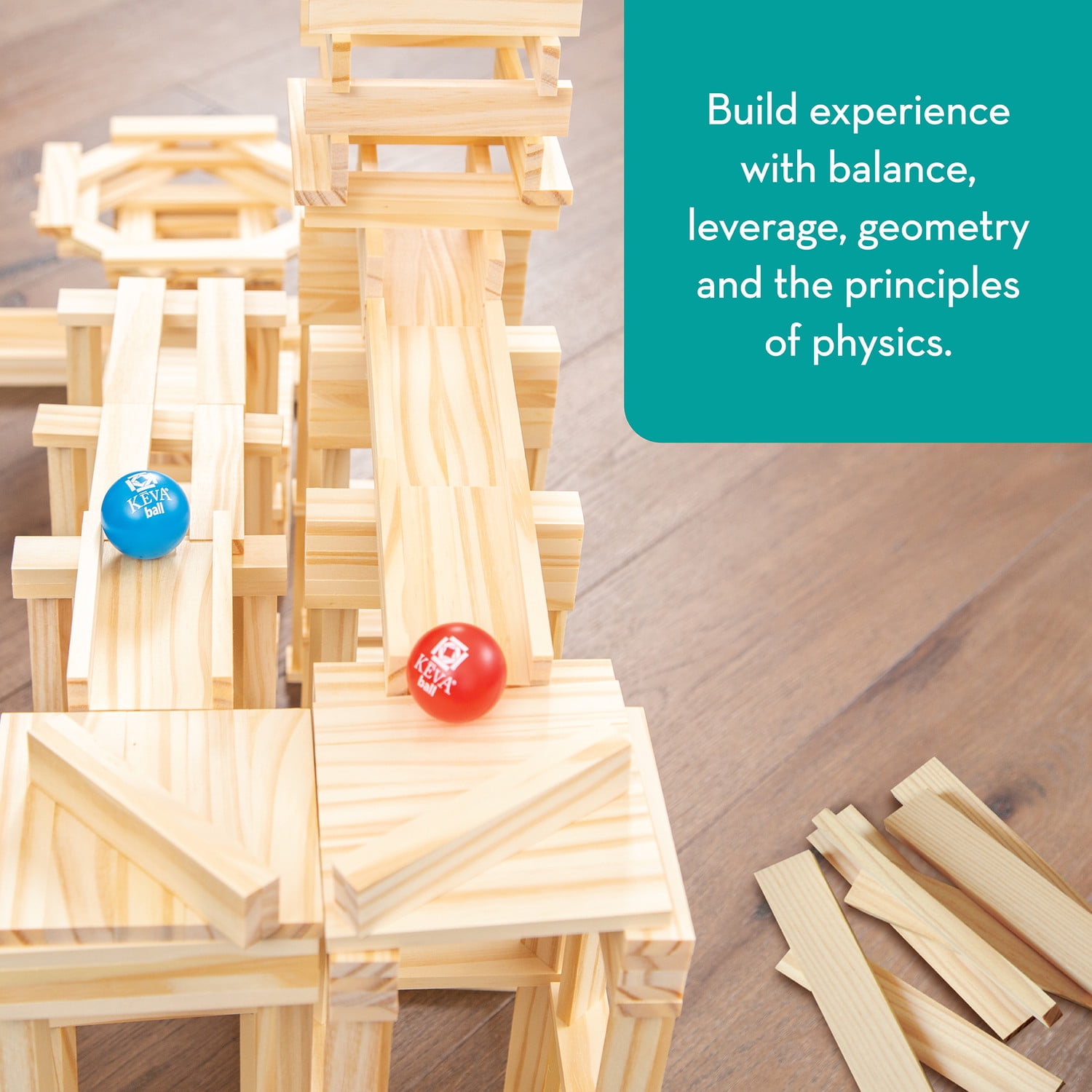 MindWare KEVA Contraptions 50 Planks - STEM Toy with Wood