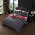 thumbnail image 6 of Bebejan Flower Garland 5 Piece Comforter Set, Queen, Grey, 100% Cotton Sateen, Reversible, All Season, Cozy Comfort, 6 of 7