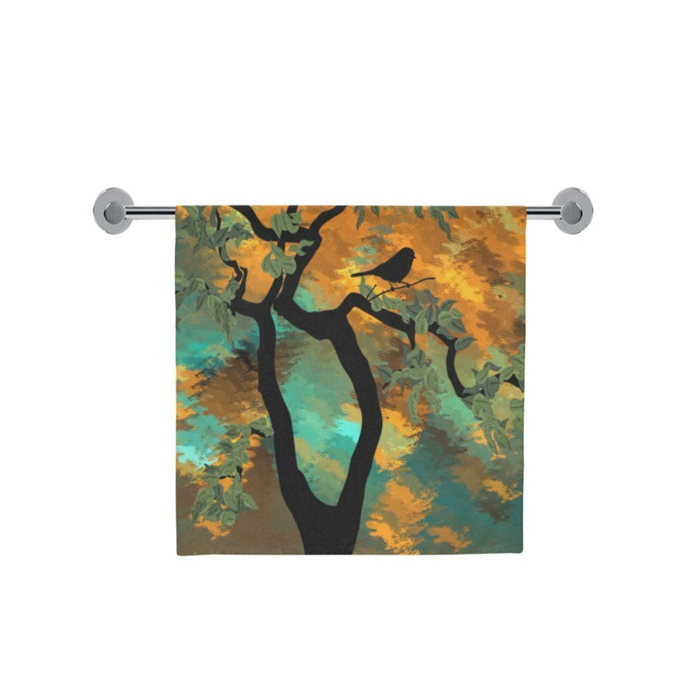 MYPOP Abstract AutumnTree Painting Shower Towel Bathroom Bath Towel 30x56 inches