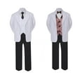 thumbnail image 2 of 5-7pc Formal Black White Suit Set Brown Bow tie Neck Vest Boy Baby Sm-20 Teen, 2 of 3