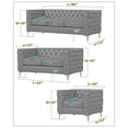 thumbnail image 4 of Rnfurnishings 3-Piece Velvet fabric Living Room Sofa+Loveseat+chair Set-Orange, 4 of 10