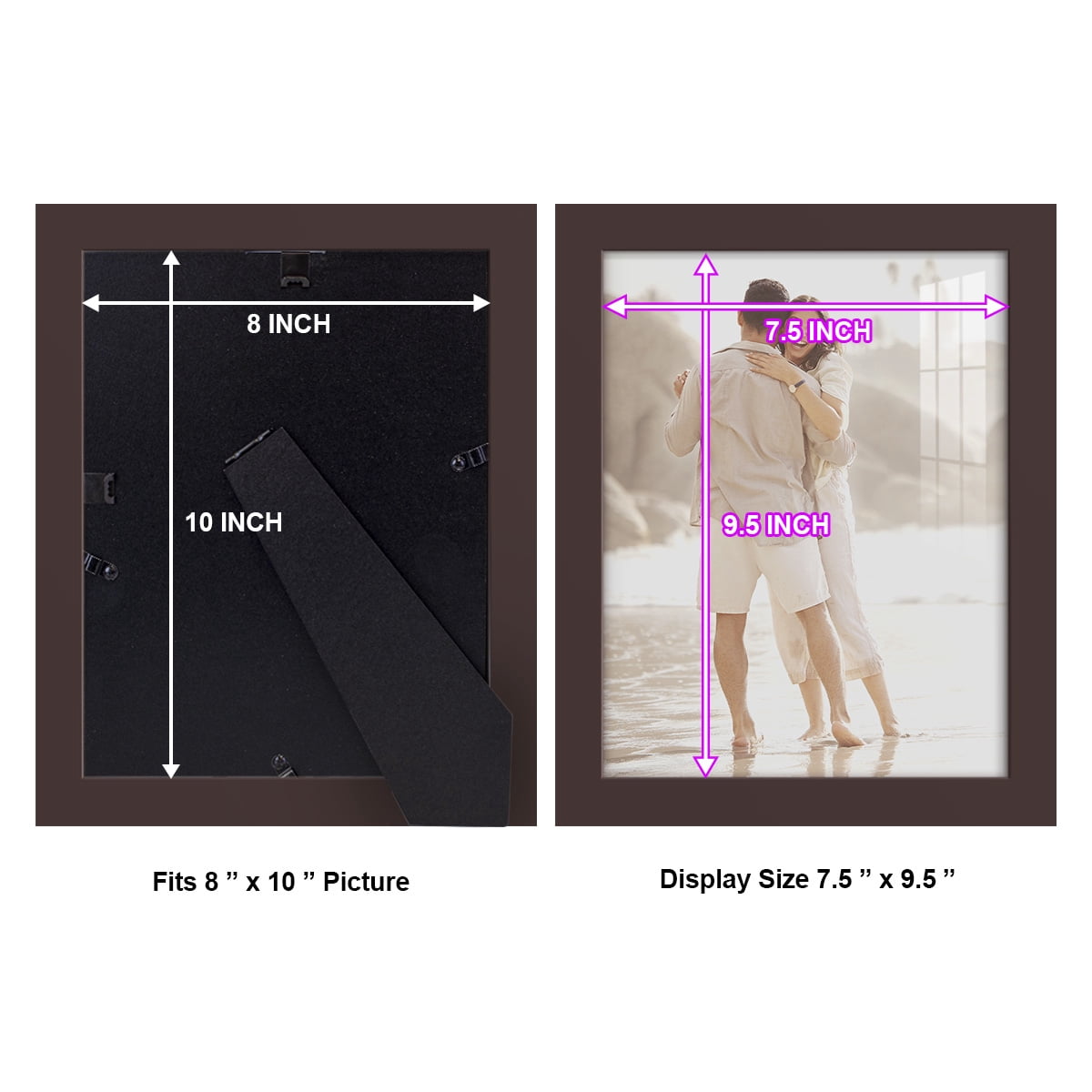 Wexford Home Modern 8" x 10" Brown Picture Frame (Set of 6)