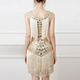 thumbnail image 4 of TAIAOJING 1920 Vintage Prom Sequins Gowns Vest Round Neck Plus Size Beaded Tassel Dresses, 4 of 4