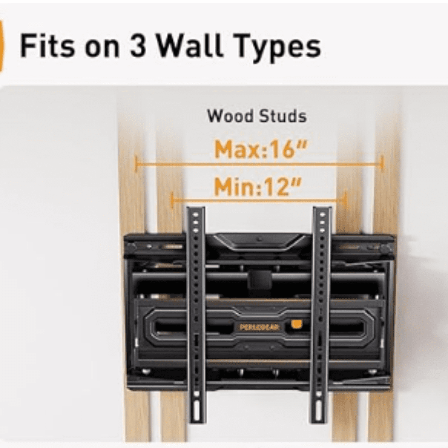 Full Motion TV Mount for 32-69 Inch TVs up to 99 lbs, Max VESA 400x400mm, Fits 16”/12” Wood Studs, Height Adjustable Pre-Assembled TV Wall Mount, Tool-Free Tilt, Swivel & Extension