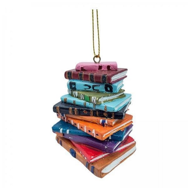 Colgante de árbol de Navidad,Pila de libros escolares Adornos navideños Decoración para fiestas,Pila de libros Lectura Regalos de adornos navideños,Pila de libros decorativos Mini libro de