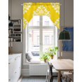 thumbnail image 4 of Baroque Yellow Swag Valances for Windows, Small Curtains Drapes, Vintage Damask Classic Floral Kitchen Window Curtains Over Sink Rod Pocket Window Treatment Valance for Bedroom/Bathroom 56"x36", 4 of 5