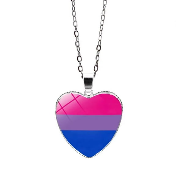 HIJONES Rainbow LGBT Pride Necklace for Women Men Stackable Love Heart Rainbow Chain Choker Friendship Jewelry Bisexual
