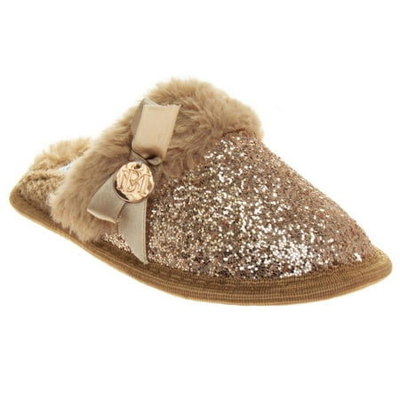 Badgley Mischka Little Kids Girls' Slippers - Rose Gold, 4