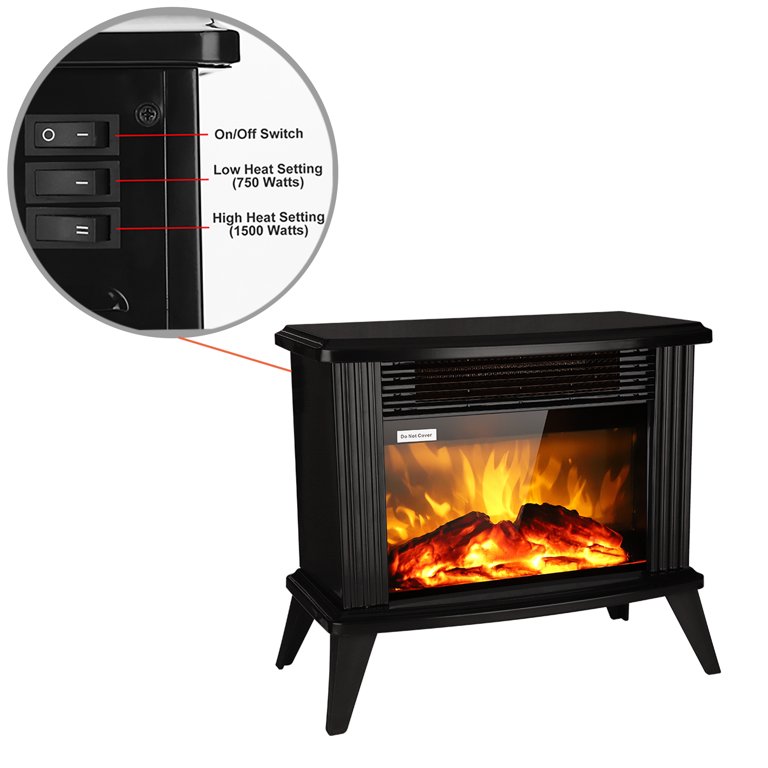 Seizeen Electric Heaters for Inside, 13''H Small Space Heater Portable,  1500W/750W Fireplace Heaters with Virtual Flame, Shutoff Safety Protection  - Walmart.com
