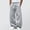 Gray, variant on WIZUTIZ Men's Lace Up Elastic Waist Pants Solid Color Relaxed Fit Casual Straight Leg Trousers With Pockets