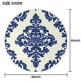 thumbnail image 6 of Blue and White Pioneer Flower Round Tablecloth 60" X 60",Wrinkle Wipeable Table Cloth for Kitchen Dining Room Picnic Patio Party, 6 of 6