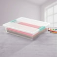 thumbnail image 3 of Stérilite Grand Bac de Rangement en Plastique Transparent avec Couvercle Transparent et Loquet Aqua, Pack de 36, 3 of 11