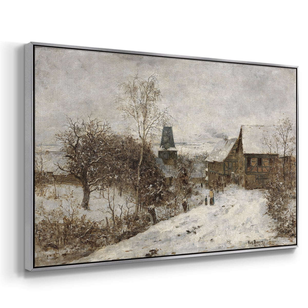 Vintage Landscape-CCLXXXVI By Wexford Home Framed in Silver Wood Gallery Wrapped Canvas 25 in. x 37 in.