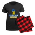 thumbnail image 5 of CafePress - I Stand With Ukraine Pajamas - Women's Short Sleeve Print T-Shirt and Pants Dark Cotton Pajama Set, 5 of 7