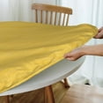 thumbnail image 4 of Round Fitted Tablecloth 52 Inch, Yellow Natural Texture Round Tablecloths Heat Resistant Table Cloth Round Outdoor Tablecloth for Dining, Party, Buffet, Wedding, 4 of 8