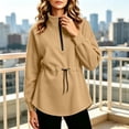 thumbnail image 3 of FAHUOMU Womens Sweatshirt Oversized Quarter Zip Stand Collar Drawstring Waist Long Sleeve Soft Casual Pullover Fall Tops, 3 of 7