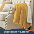 thumbnail image 6 of Walensee Sherpa Fleece Bed Blanket, Fluffy, Soft, Plush, Twin 60"×80", Honey Gold, Machine Wash, 6 of 8