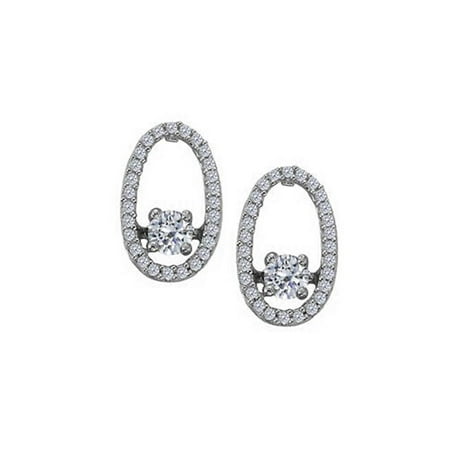 Finejewelryvault Fine Jewelry Vault Ubner40863w14cz Dancing Fine Jewelry Vault Ubner40863w14cz Dancing Diamonds Earrings With Cubic Zirconia In 14k White Gold