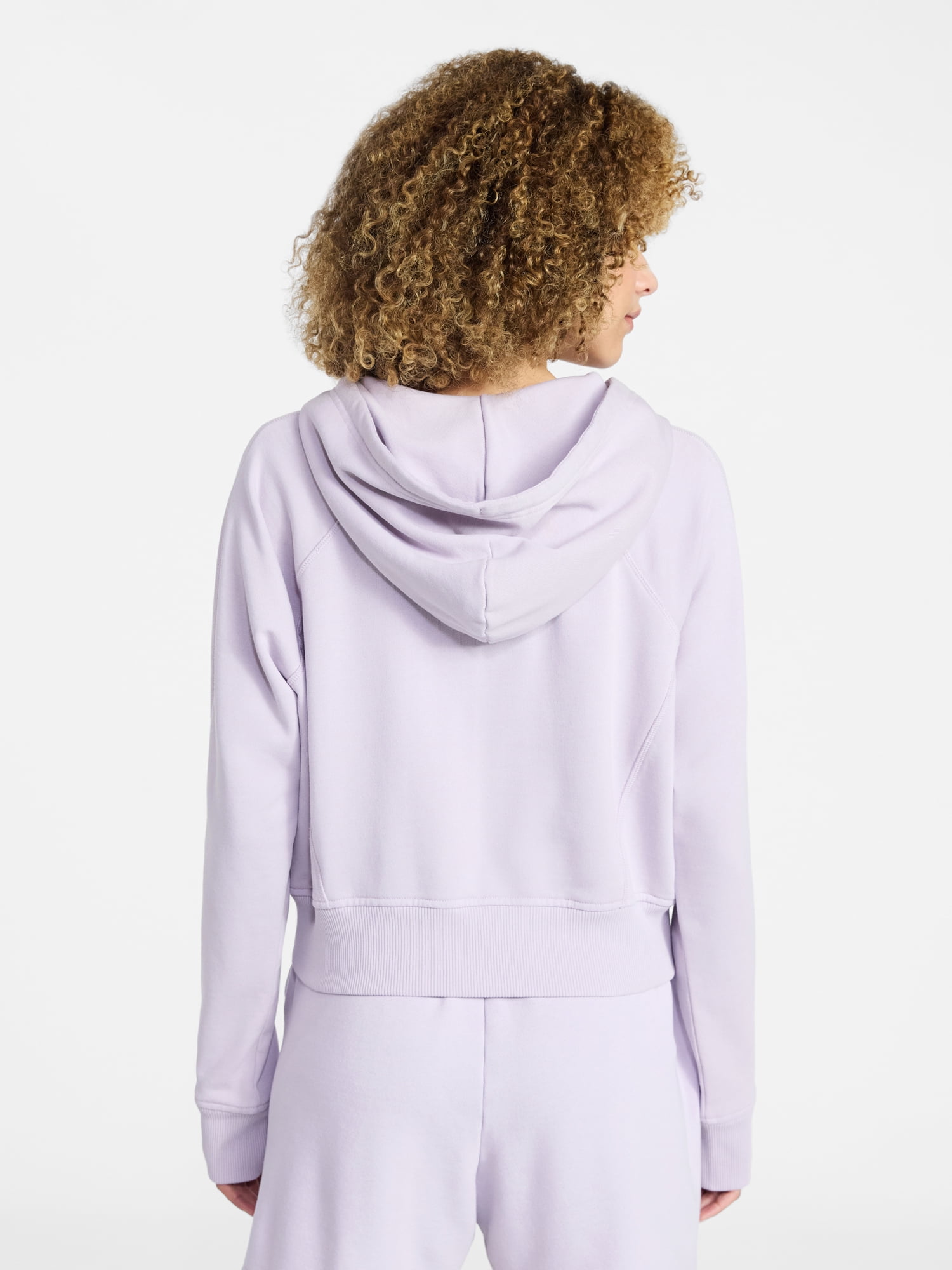 Athletic Works Women's Mineral Wash French Terry Cropped Zip Hoodie, Size XS-XXXL