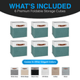 thumbnail image 2 of Pomatree 13x13 Storage Cubes - 6 Pack - Linen Fabric 13 Inch Cube Storage Bins, 2 of 7