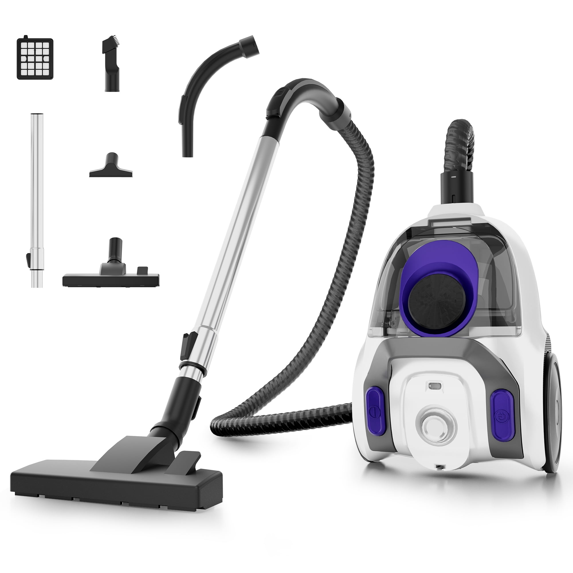 WHALLULTRA Canister Vacuum Cleaner, Vacuum Cleaner with Powerful Suction, Advanced Filtration, Auto Cord Rewind, Multi-Surface Cleaning for Carpet, Hard Floors & Pet Hair