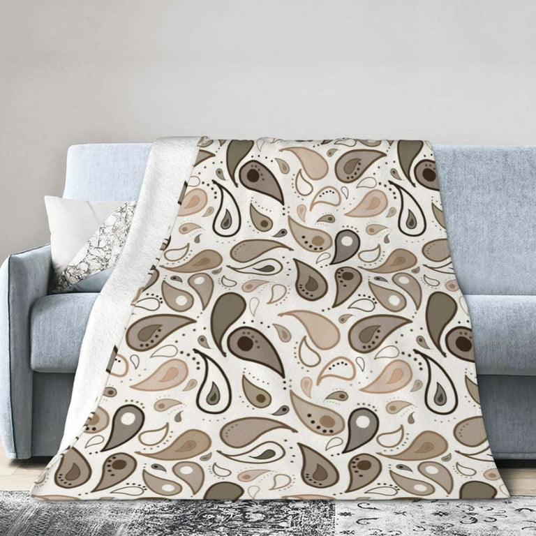 DouZhe Ultra Soft Micro Fleece Lightweight Flannel Bed Blanket Paisley Graphic Decor Backdrop Print Cozy Warm Throw Blankets 80