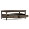 thumbnail image 3 of Warm Shaker Solid Wood 48 inch Wide Transitional Coffee Table in Farmhouse Brown, 3 of 12