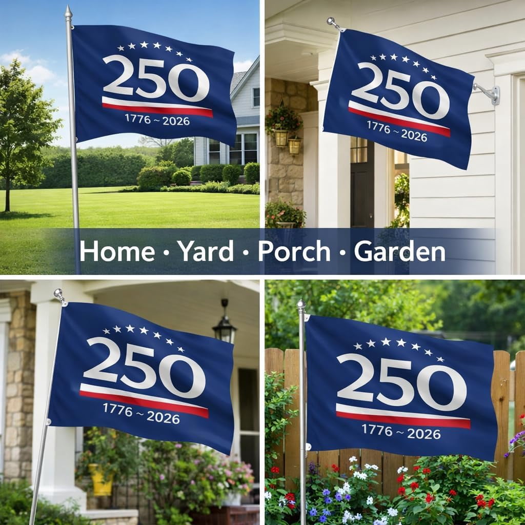 KUNPENG 250 Anniversary Usa Outdoor Flag - We The People 1776-2026 Patriotic Yard & House Banner for 4th of July, 5x8 ft