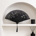 thumbnail image 4 of Cherry Blossom Silk Folding Fan with Bamboo Ribs, Durable Hand Fan for Stage Props, Wedding & Home Decor, 4 of 6