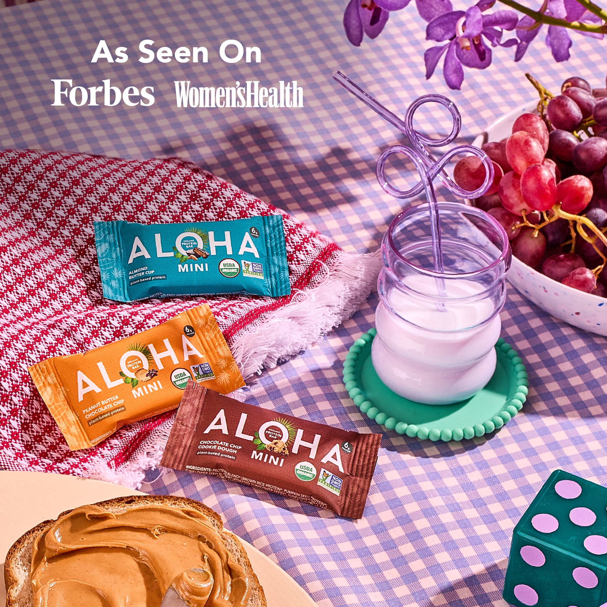 ALOHA, Organic Plant Based Protein, Mini Bars, Almond Butter Cup (Pack of 20)