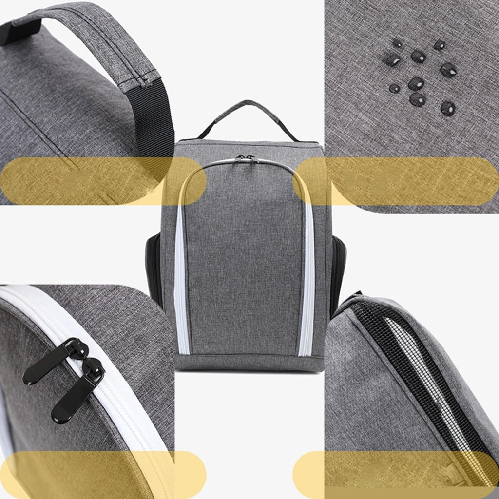 Golf Shoe Bag with Ventilation & Outside Pocket Travel Shoes Pouch Golf Shoe Carry Tote Bag Zippered Sport Shoes Bag