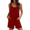 thumbnail image 6 of Women's Pajama Sets 2 Piece Lounge Sets Fashion Casual Solid Color Pants Comfortable Sleeveless Short Pants Jumpsuit, 6 of 7