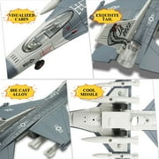 BTEPSGA Fighter Jet Military Airplane Toy Army Air Force Die Cast Aircraft Model Plane for Kids Gift Toy Collection with Lights and Sounds Bump and Go Action