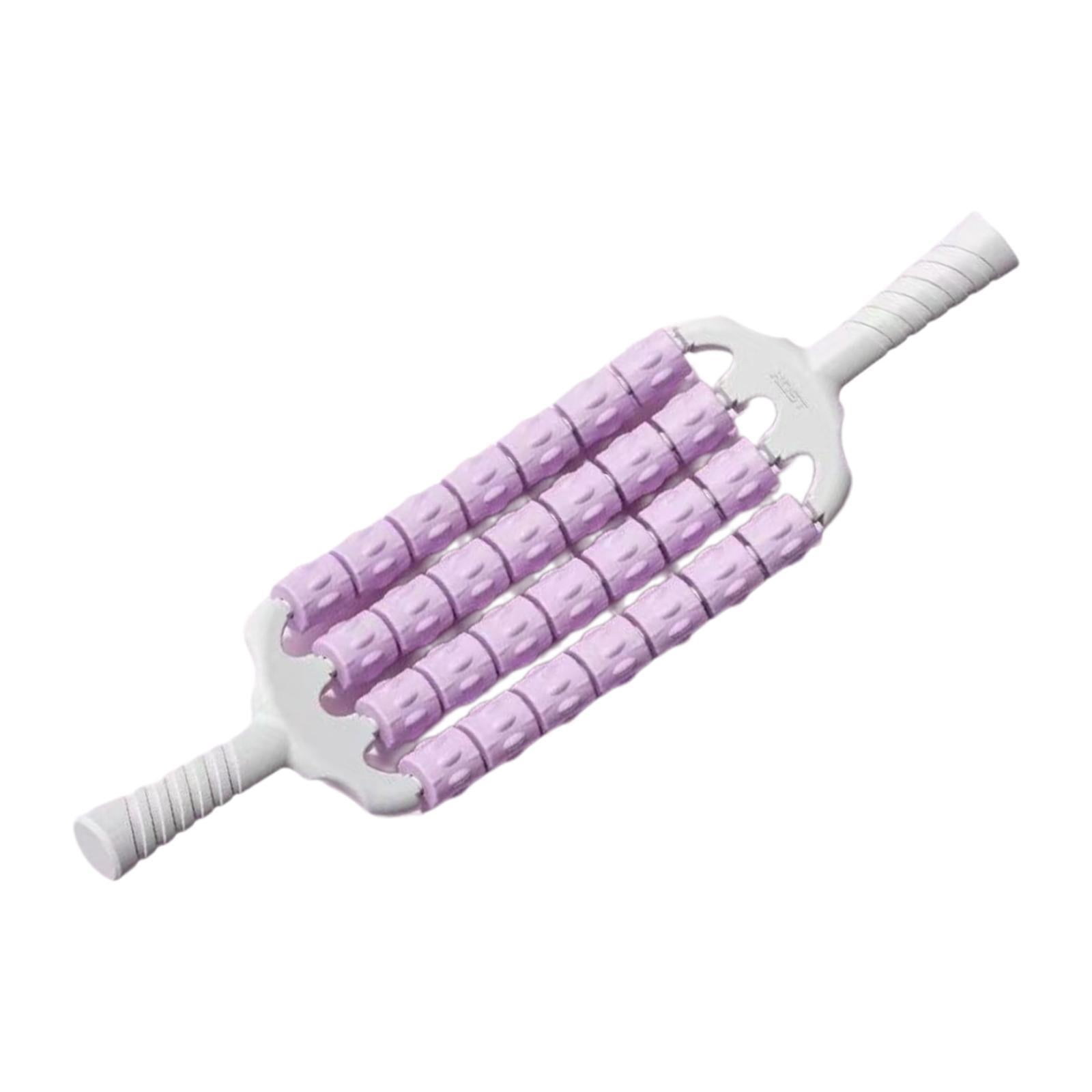 harayaa Massage Roller 4 Row Rollers Non Slip Handles Handheld Multipurpose Bendable for Purple