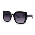 thumbnail image 2 of Womens Oversized Squared Cat Eye Metal Bridge Plastic Fashion Sunglasses Black Smoke, 2 of 4