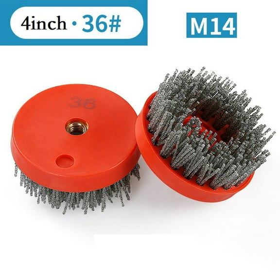 1Pc 4Inch Circular Antique Abrasive Brush Stone Granite Polishing Cleaning for M14 36 Grit