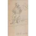thumbnail image 2 of William Sidney Mount 15x24 Black Ornate Framed Double Matted Museum Art Print Titled: The Fiddling Beggar (1853), 2 of 5