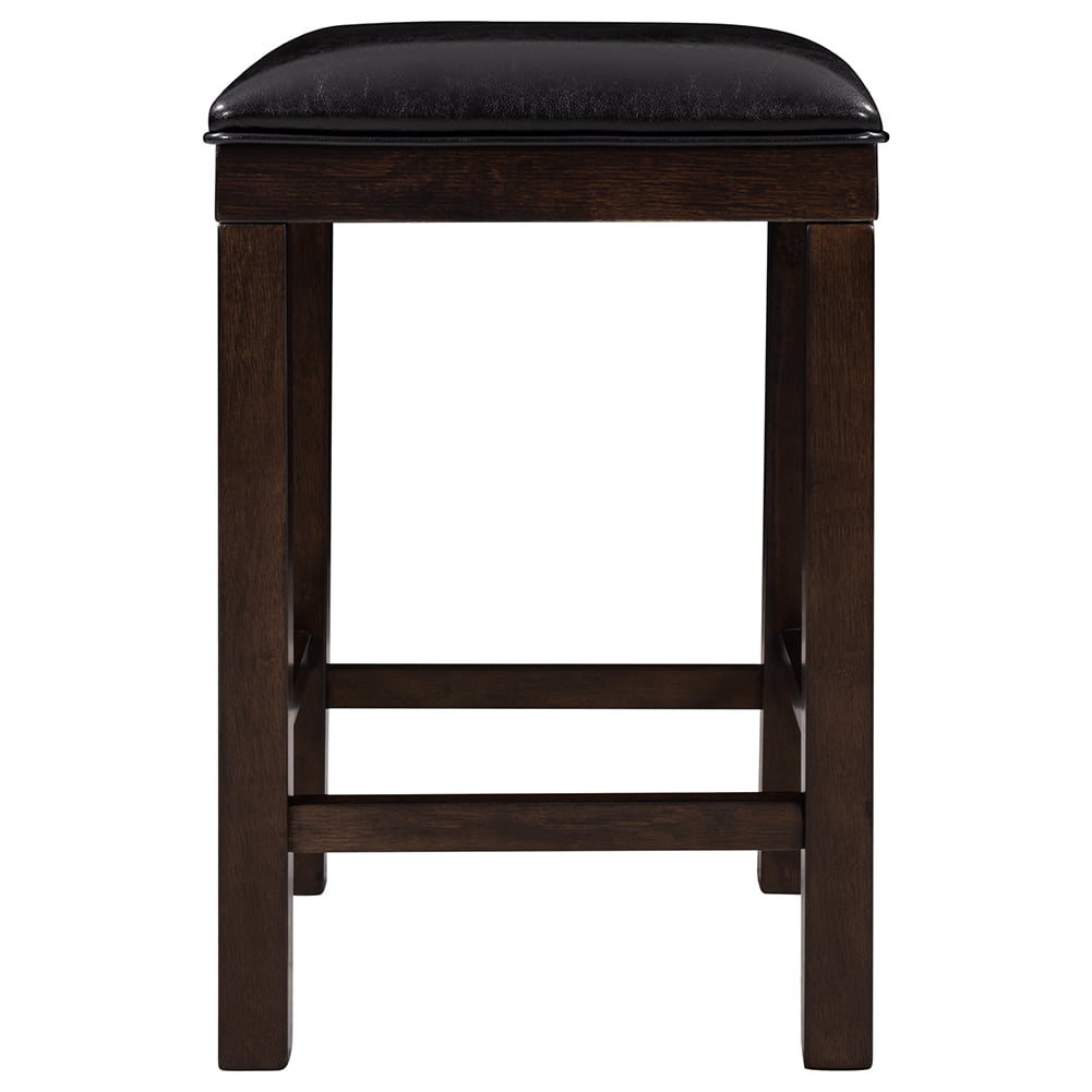 Lowestbest 4-Piece Counter Height Table Set, Mulitpurpose Rustic Bar Dining Table Set, with Socket, Leather Padded Stools and 2 Drawers, Espresso Lowestbest 4-Piece Counter Height Table Set, Mulitpurpose Rustic Bar Dining Table Set, with Socket, Leather Padded Stools and 2 Drawers, Espresso