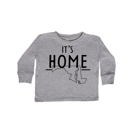 

Inktastic It s Home- Maryland State Outline Gift Toddler Boy or Toddler Girl Long Sleeve T-Shirt