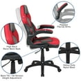 thumbnail image 4 of BizChair Black Gaming Desk and Red/Black Racing Chair Set with Cup Holder, Headphone Hook, and Monitor/Smartphone Stand, 4 of 12