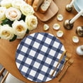 thumbnail image 2 of Round Placemats Blue Check Plaid 15 inch Set of 6 Table Mats for Dining Table Buffalo Farmhouse Style Heat Resistant Non-Slip Kitchen & Home Decorative Place Mat Set, 2 of 8