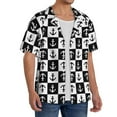 thumbnail image 4 of KLL Nautical Anchors1 Print Men's Shirt Short Sleeve Button Down Summer Cuba Beach Shirts- XX-Large, 4 of 7