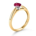 thumbnail image 3 of Gem Stone King 0.60 Ct Oval Red Ruby 10K Yellow and White Gold Solitaire Engagement Ring (Size 7), 3 of 4