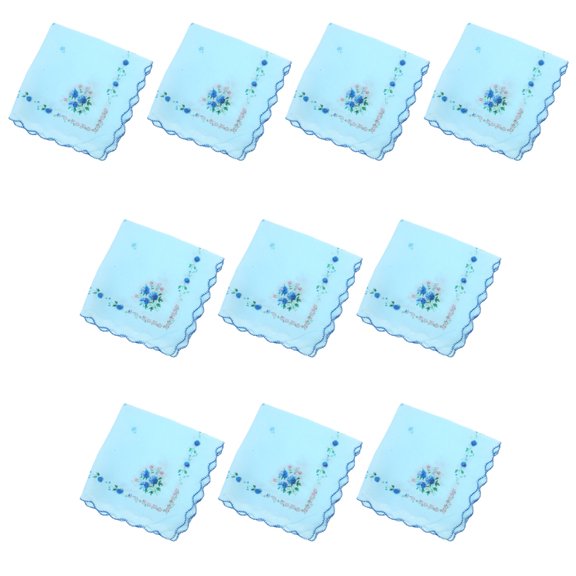 10Pcs Cotton Women Hankies Embroidered Butterfly Flower Hanky Florals Assorted Cloth Handkerchief