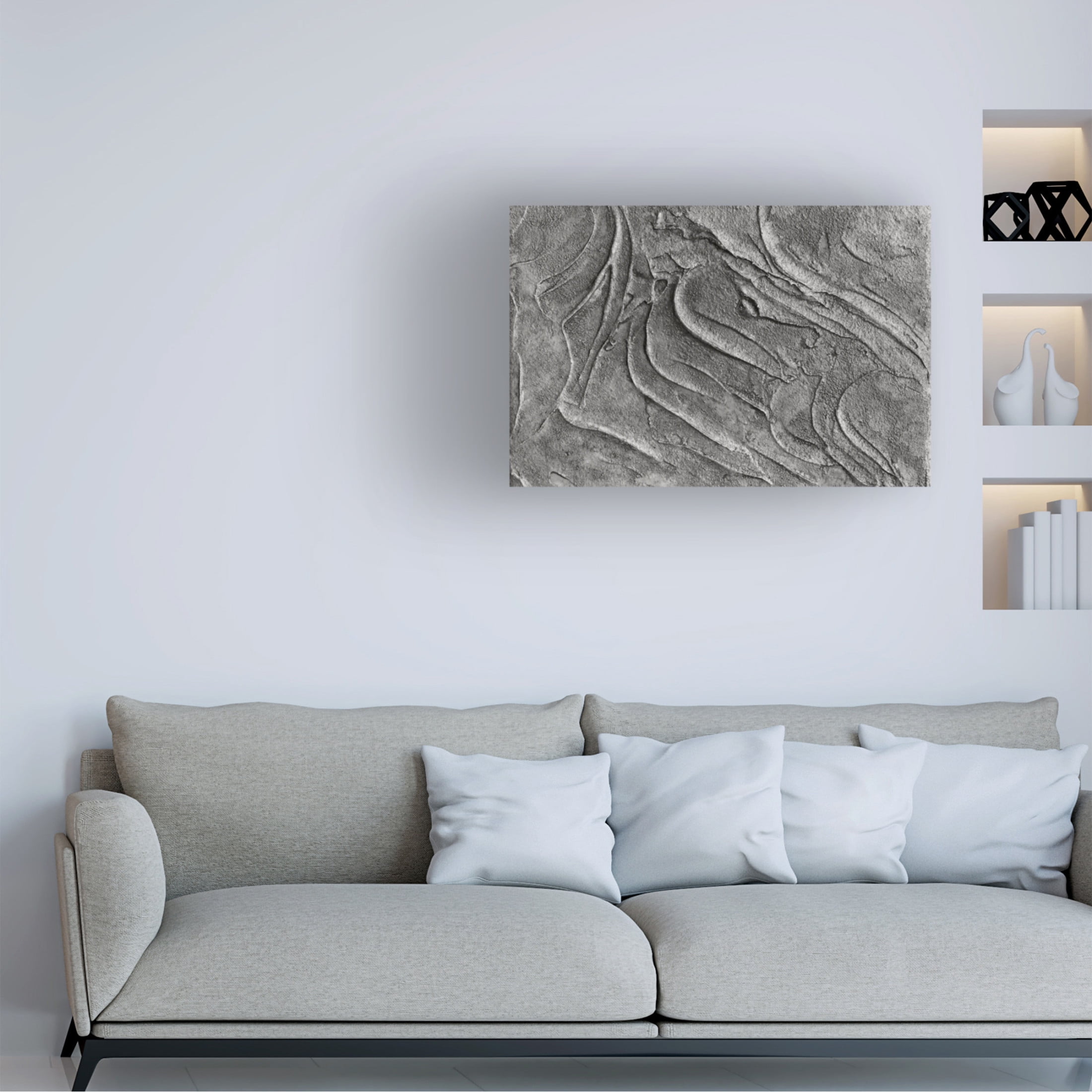 Canvas Wall Art - Bilge Paksoylu 'Tex1 1 Grey Dsc4506' Wall Art for Living Room, Bedroom, or Office D?cor by Trademark Fine Art - 19 x 12 Inches