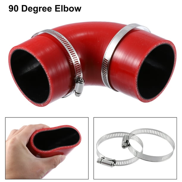 70mm 2.75 ID 90 Degree Silicone Reducer Hose Set Silicone Hose Coupler  Intercooler Tube Red for Car 