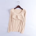 thumbnail image 7 of Long Sleeve Shirts for Women Tank Tops with Built in Bras Casual Round Neck Solid Shirts Loose Comfy Pajamas Fall Outfits for Women 2026, 7 of 7