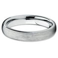 thumbnail image 2 of 4mm Tungsten Wedding Band Gray Tungsten Ring Brushed Dome Tungsten Band Men & Women Comfort Fit, 2 of 3