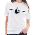 thumbnail image 3 of Man On Boat Graphic Design Ring Spun Combed Cotton Short Sleeve Deluxe Jersey T-Shirt - White 2XL, 3 of 4