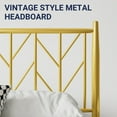 thumbnail image 4 of Allewie Gold Queen Size Modern Metal Platform Bed Frame with Vintage Headboard and 12" Under-bed Storage, 4 of 9